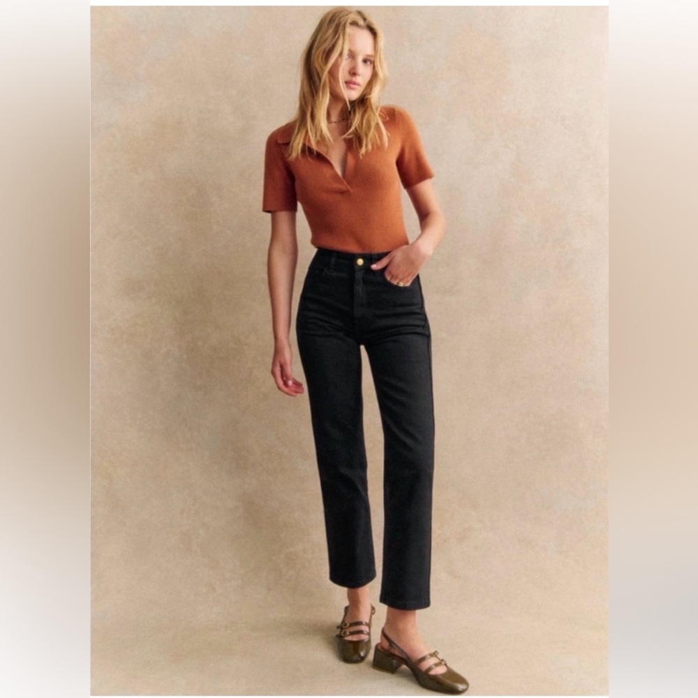 Sézane "L'Iconique Droit" (The Iconic Straight Leg) Jeans in Black